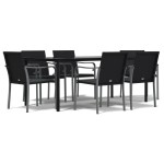 vidaXL Set mobilier de grădină cu perne, 7 piese, poliratan și oțel vidaXL Set mobilier de grădină cu perne, 7 piese, poliratan și oțel