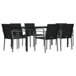 vidaXL Set mobilier de grădină cu perne, 7 piese, poliratan și oțel vidaXL Set mobilier de grădină cu perne, 7 piese, poliratan și oțel