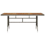 vidaXL Masă de grădină, gri, 160x70x72 cm, poliratan/lemn masiv acacia vidaXL Masă de grădină, gri, 160x70x72 cm, poliratan/lemn masiv acacia