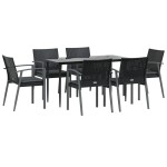 vidaXL Set mobilier de grădină cu perne, 7 piese, poliratan și oțel vidaXL Set mobilier de grădină cu perne, 7 piese, poliratan și oțel