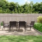 vidaXL Set mobilier de grădină cu perne, 7 piese, poliratan și oțel vidaXL Set mobilier de grădină cu perne, 7 piese, poliratan și oțel