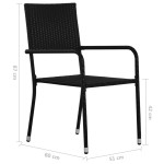 vidaXL Scaune dining de grădină stivuibile 2 buc. negru poliratan vidaXL Scaune dining de grădină stivuibile 2 buc. negru poliratan