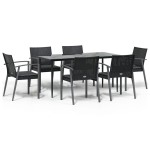vidaXL Set mobilier de grădină cu perne, 7 piese, poliratan și oțel vidaXL Set mobilier de grădină cu perne, 7 piese, poliratan și oțel