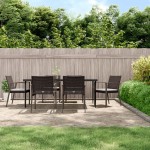 vidaXL Set mobilier de grădină cu perne, 7 piese, poliratan și oțel vidaXL Set mobilier de grădină cu perne, 7 piese, poliratan și oțel