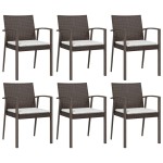 vidaXL Set mobilier de grădină cu perne, 7 piese, poliratan și oțel vidaXL Set mobilier de grădină cu perne, 7 piese, poliratan și oțel