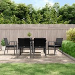 vidaXL Set mobilier de grădină cu perne, 7 piese, poliratan și oțel vidaXL Set mobilier de grădină cu perne, 7 piese, poliratan și oțel