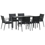 vidaXL Set mobilier de grădină cu perne, 7 piese, poliratan și oțel vidaXL Set mobilier de grădină cu perne, 7 piese, poliratan și oțel