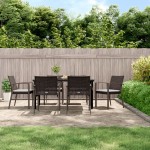 vidaXL Set mobilier de grădină cu perne, 7 piese, poliratan și oțel vidaXL Set mobilier de grădină cu perne, 7 piese, poliratan și oțel
