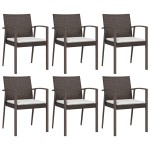 vidaXL Set mobilier de grădină cu perne, 7 piese, poliratan și oțel vidaXL Set mobilier de grădină cu perne, 7 piese, poliratan și oțel