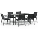 vidaXL Set mobilier de grădină cu perne, 7 piese, poliratan și oțel vidaXL Set mobilier de grădină cu perne, 7 piese, poliratan și oțel