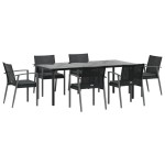 vidaXL Set mobilier de grădină cu perne, 7 piese, poliratan și oțel vidaXL Set mobilier de grădină cu perne, 7 piese, poliratan și oțel