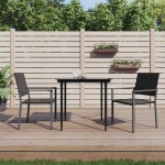 vidaXL Set mobilier de grădină, 3 piese, poliratan și oțel vidaXL Set mobilier de grădină, 3 piese, poliratan și oțel