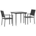 vidaXL Set mobilier de grădină, 3 piese, poliratan și oțel vidaXL Set mobilier de grădină, 3 piese, poliratan și oțel