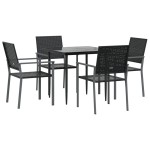 vidaXL Set mobilier de grădină, 5 piese, poliratan și oțel vidaXL Set mobilier de grădină, 5 piese, poliratan și oțel