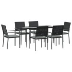 vidaXL Set mobilier de grădină cu perne, 7 piese, poliratan și oțel vidaXL Set mobilier de grădină cu perne, 7 piese, poliratan și oțel