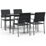 vidaXL Set mobilier de grădină, 5 piese, poliratan și oțel vidaXL Set mobilier de grădină, 5 piese, poliratan și oțel