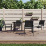 vidaXL Set mobilier de grădină, 5 piese, poliratan și oțel vidaXL Set mobilier de grădină, 5 piese, poliratan și oțel
