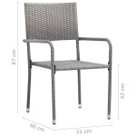 vidaXL Scaune dining de grădină stivuibile 4 buc. gri poliratan vidaXL Scaune dining de grădină stivuibile 4 buc. gri poliratan