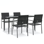 vidaXL Set mobilier de grădină, 5 piese, poliratan și oțel vidaXL Set mobilier de grădină, 5 piese, poliratan și oțel