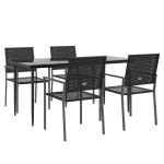 vidaXL Set mobilier de grădină, 5 piese, poliratan și oțel vidaXL Set mobilier de grădină, 5 piese, poliratan și oțel