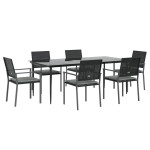 vidaXL Set mobilier de grădină cu perne, 7 piese, poliratan și oțel vidaXL Set mobilier de grădină cu perne, 7 piese, poliratan și oțel