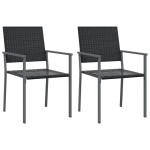 vidaXL Set mobilier de grădină, 3 piese, poliratan și oțel