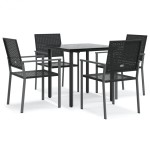 vidaXL Set mobilier de grădină, 5 piese, poliratan și oțel vidaXL Set mobilier de grădină, 5 piese, poliratan și oțel