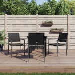 vidaXL Set mobilier de grădină, 5 piese, poliratan și oțel vidaXL Set mobilier de grădină, 5 piese, poliratan și oțel