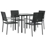 vidaXL Set mobilier de grădină, 5 piese, poliratan și oțel vidaXL Set mobilier de grădină, 5 piese, poliratan și oțel