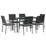 vidaXL Set mobilier de grădină cu perne, 7 piese, poliratan și oțel vidaXL Set mobilier de grădină cu perne, 7 piese, poliratan și oțel