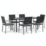 vidaXL Set mobilier de grădină cu perne, 7 piese, poliratan și oțel vidaXL Set mobilier de grădină cu perne, 7 piese, poliratan și oțel
