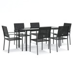 vidaXL Set mobilier de grădină, 7 piese, poliratan și oțel