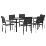 vidaXL Set mobilier de grădină, 7 piese, poliratan și oțel