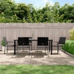 vidaXL Set mobilier de grădină, 7 piese, poliratan și oțel