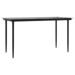 vidaXL Set mobilier de grădină, 5 piese, negru, textilenă și oțel