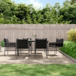 vidaXL Set mobilier de grădină cu perne, 7 piese, poliratan și oțel vidaXL Set mobilier de grădină cu perne, 7 piese, poliratan și oțel