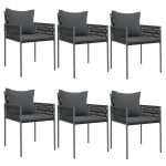 vidaXL Set mobilier de grădină cu perne, 7 piese, poliratan și oțel vidaXL Set mobilier de grădină cu perne, 7 piese, poliratan și oțel