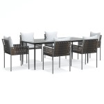 vidaXL Set mobilier de grădină cu perne, 7 piese, poliratan și oțel vidaXL Set mobilier de grădină cu perne, 7 piese, poliratan și oțel