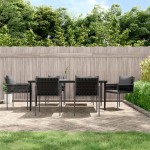 vidaXL Set mobilier de grădină cu perne, 7 piese, poliratan și oțel vidaXL Set mobilier de grădină cu perne, 7 piese, poliratan și oțel