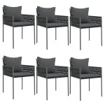 vidaXL Set mobilier de grădină cu perne, 7 piese, poliratan și oțel vidaXL Set mobilier de grădină cu perne, 7 piese, poliratan și oțel