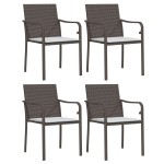 vidaXL Scaune de grădină cu perne, 4 buc., maro, 56x59x84 cm poliratan vidaXL Scaune de grădină cu perne, 4 buc., maro, 56x59x84 cm poliratan