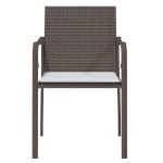 vidaXL Scaune de grădină cu perne, 4 buc., maro, 56x59x84 cm poliratan vidaXL Scaune de grădină cu perne, 4 buc., maro, 56x59x84 cm poliratan