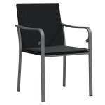 vidaXL Scaune de grădină cu perne 4 buc. negru 56x59x84 cm poliratan vidaXL Scaune de grădină cu perne 4 buc. negru 56x59x84 cm poliratan