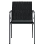vidaXL Scaune de grădină cu perne 4 buc. negru 56x59x84 cm poliratan vidaXL Scaune de grădină cu perne 4 buc. negru 56x59x84 cm poliratan