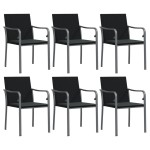vidaXL Scaune de grădină cu perne 6 buc. negru 56x59x84 cm poliratan vidaXL Scaune de grădină cu perne 6 buc. negru 56x59x84 cm poliratan