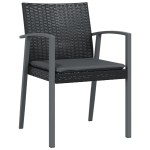 vidaXL Scaune de grădină cu perne 4 buc. negru 56,5x57x83 cm poliratan vidaXL Scaune de grădină cu perne 4 buc. negru 56,5x57x83 cm poliratan