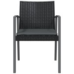vidaXL Scaune de grădină cu perne 4 buc. negru 56,5x57x83 cm poliratan vidaXL Scaune de grădină cu perne 4 buc. negru 56,5x57x83 cm poliratan