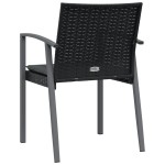 vidaXL Scaune de grădină cu perne 4 buc. negru 56,5x57x83 cm poliratan vidaXL Scaune de grădină cu perne 4 buc. negru 56,5x57x83 cm poliratan