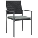 vidaXL Scaune de grădină cu perne 4 buc. negru 54x62,5x89 cm poliratan vidaXL Scaune de grădină cu perne 4 buc. negru 54x62,5x89 cm poliratan