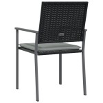 vidaXL Scaune de grădină cu perne 4 buc. negru 54x62,5x89 cm poliratan vidaXL Scaune de grădină cu perne 4 buc. negru 54x62,5x89 cm poliratan